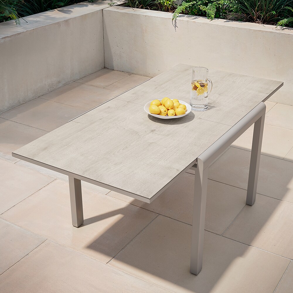 Masa GOODHOME Mallia, 6 locuri, 180 x 90 x 75cm, alb