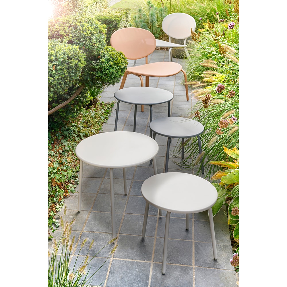 Masa terasa Matola, otel, 50 x 50 x 43 cm, argintiu