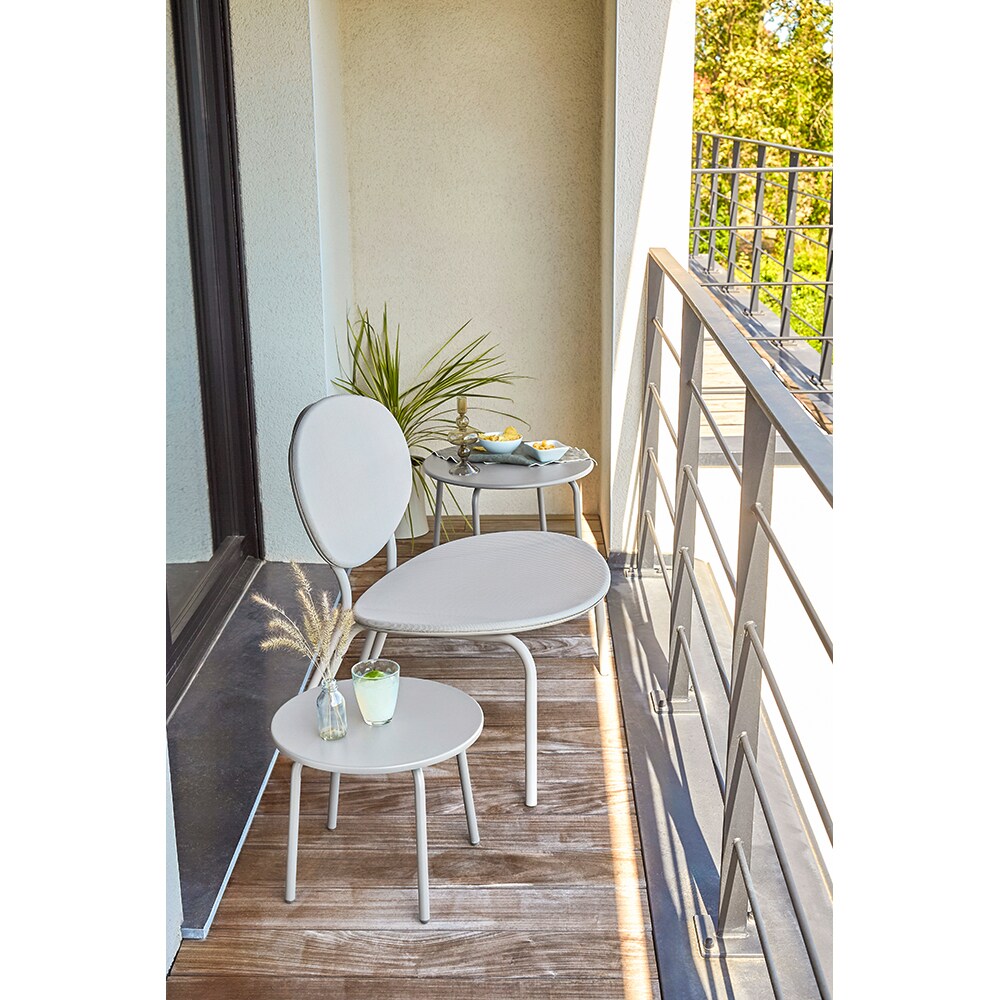 Masa terasa Matola, otel, 50 x 50 x 43 cm, argintiu