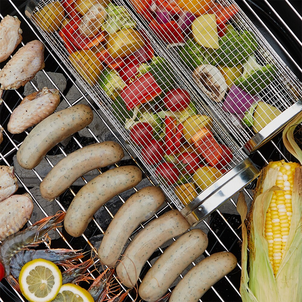Rola grill legume GOODHOME, otel inoxidabil, 9.5 x 30.1 cm, argintiu