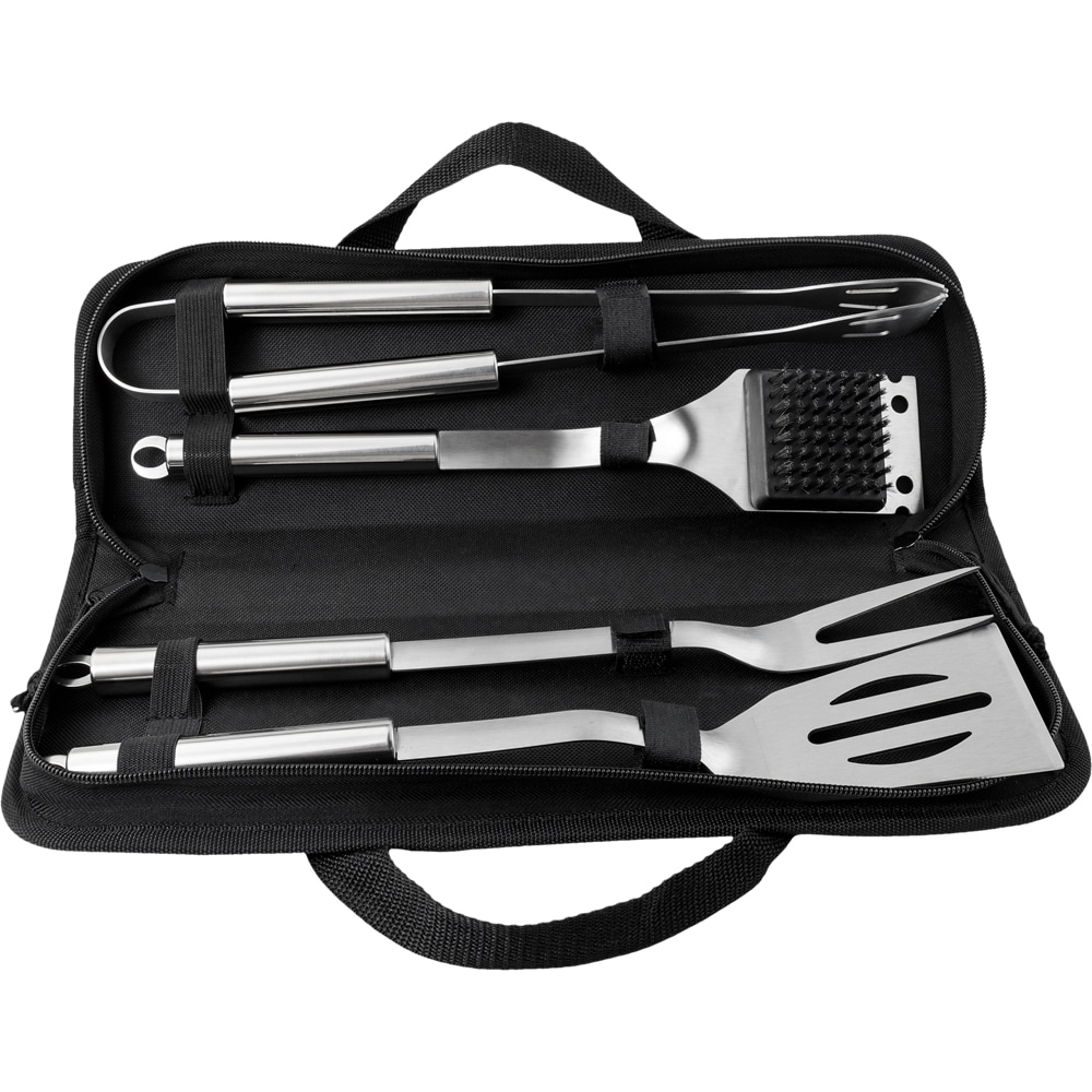 Set 4 ustensile gratar GOODHOME, argintiu