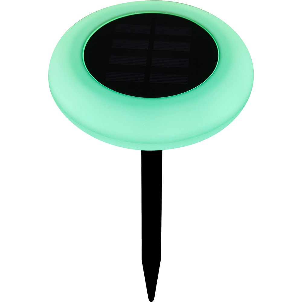 Lampa solara LED RGB, plastic, negru