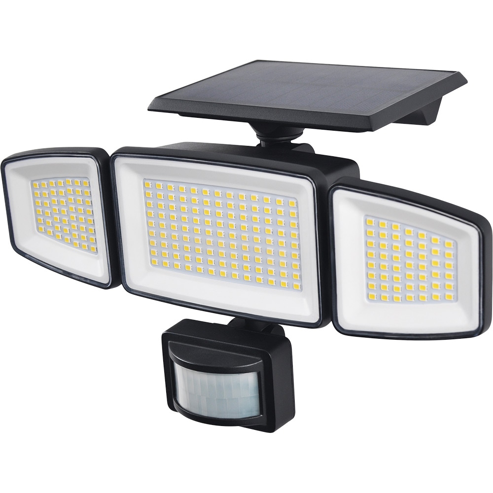 Proiector solar cu senzor, 800lm, 5000K, IP54, negru