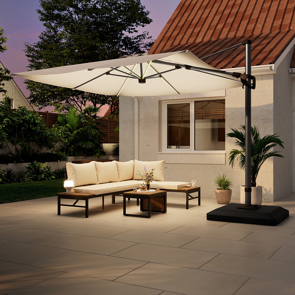Umbrela de exterior GOODHOME Corby, 3 x 3m, alb