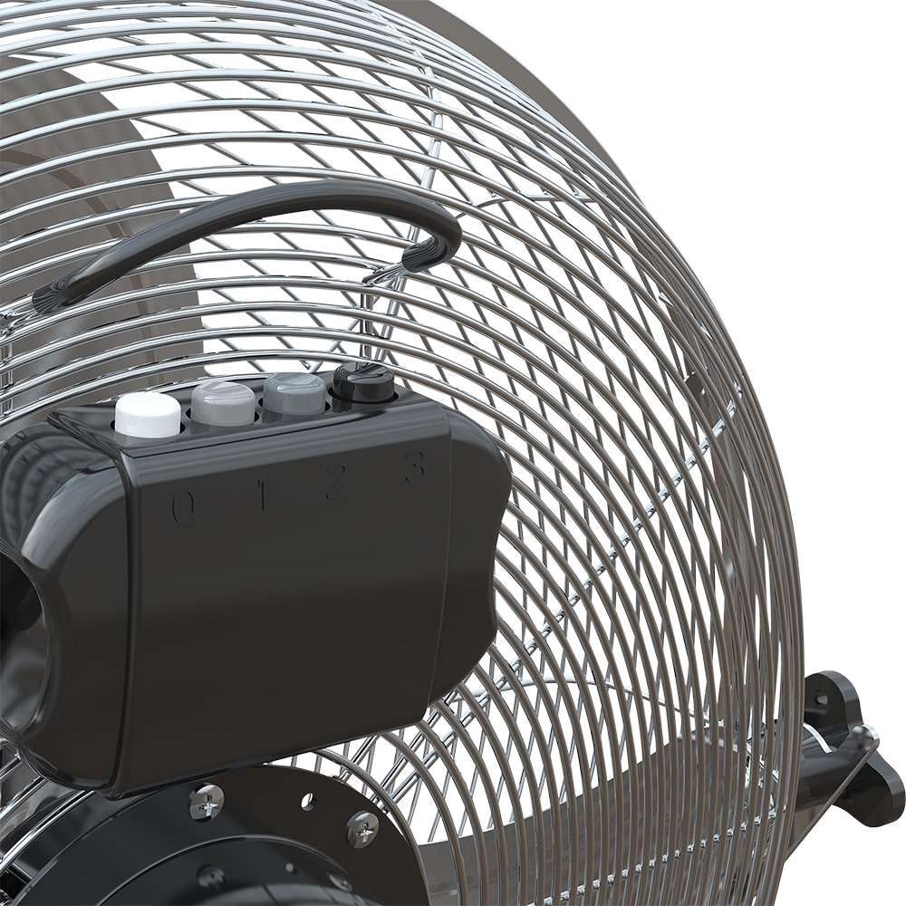 Ventilator industrial de podea, 3 trepte viteza, 45cm, 120W, crom