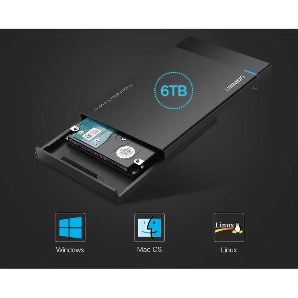 Rack extern UGREEN US221, 2.5 inch, SSD/HDD, USB 3.0