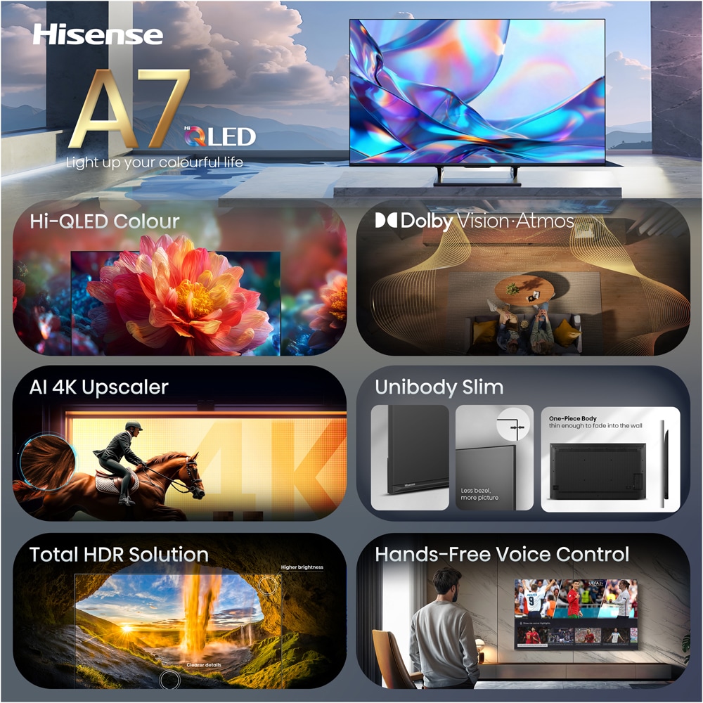 Televizor HI-QLED Smart HISENSE 50A7S, Ultra HD 4K, HDR, 126cm