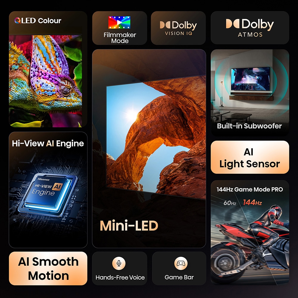 Televizor Mini-LED ULED Smart HISENSE 50U7Q, Ultra HD 4K,126cm