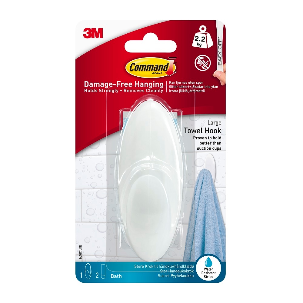Agatatoare baie COMMAND Large BATH17, alb
