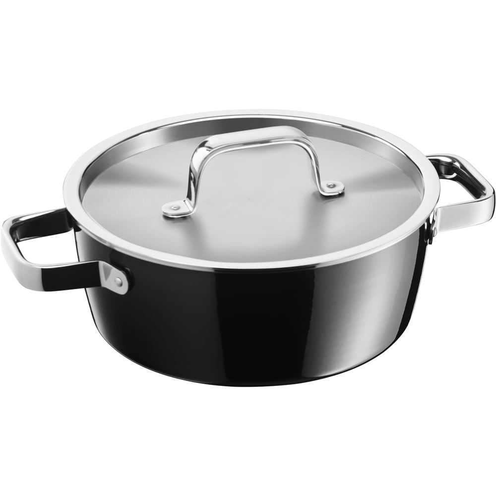 Cratita WMF Fusiontec Aromatic 515325290, 3.1l, 22cm, inox, negru