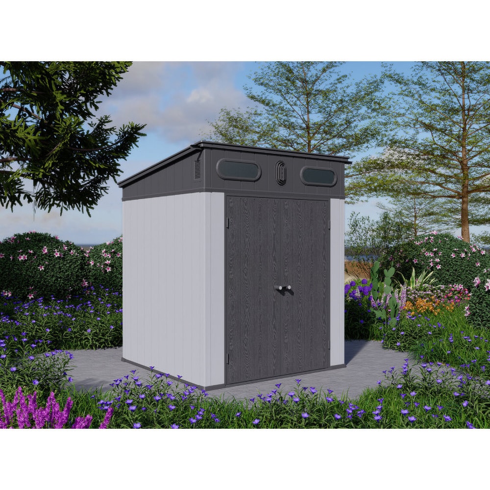 Casuta gradina NATURE REVOLUTION Sirius Pent 6X6, plastic, 178.69 x 177.08 x 226.06 cm, gri antracit