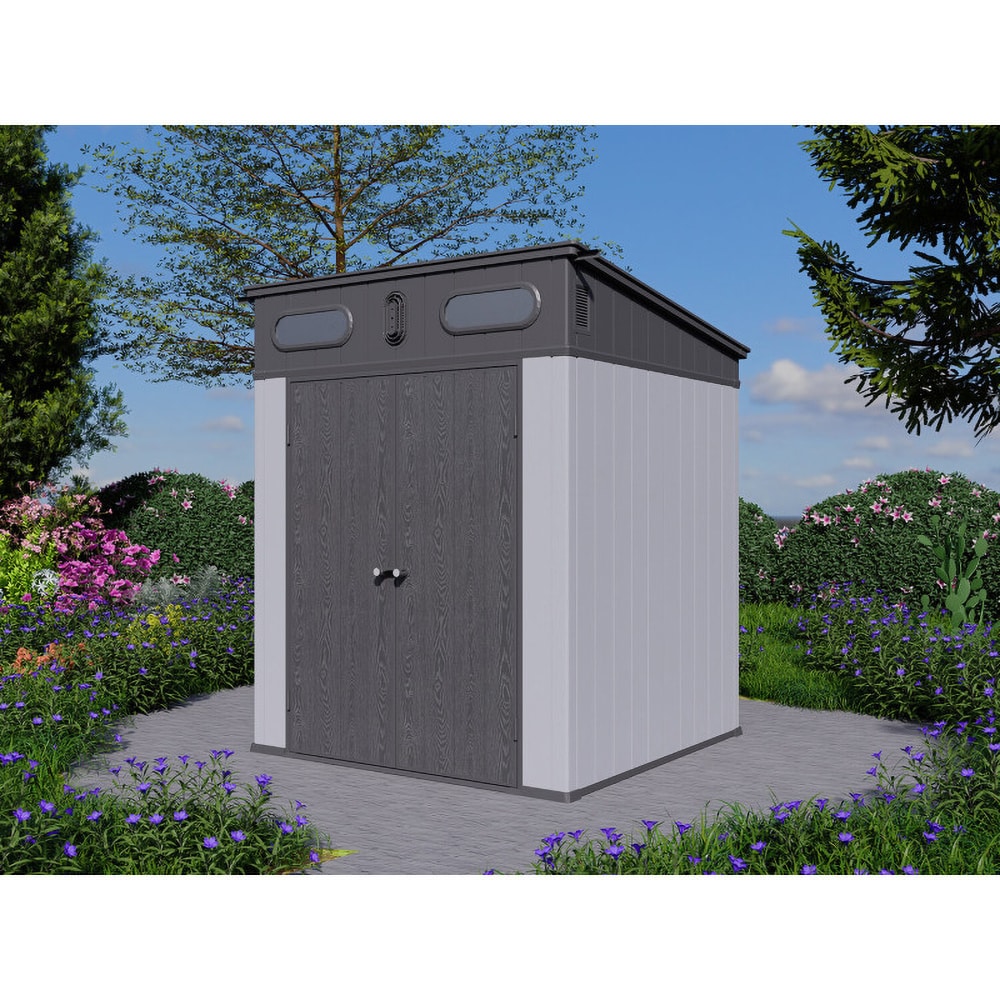 Casuta gradina NATURE REVOLUTION Sirius Pent 6X6, plastic, 178.69 x 177.08 x 226.06 cm, gri antracit