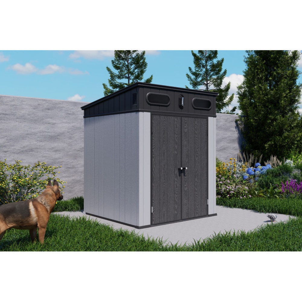 Casuta gradina NATURE REVOLUTION Sirius Pent 6X6, plastic, 178.69 x 177.08 x 226.06 cm, gri antracit