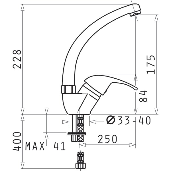 Baterie bucatarie PYRAMIS Ossia, alama, alb