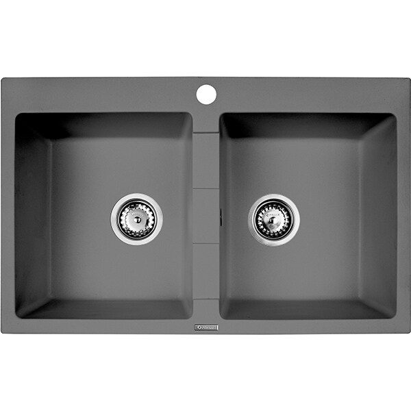 Chiuveta bucatarie PYRAMIS Premium Bowls, 2 cuve, compozit granit, grey