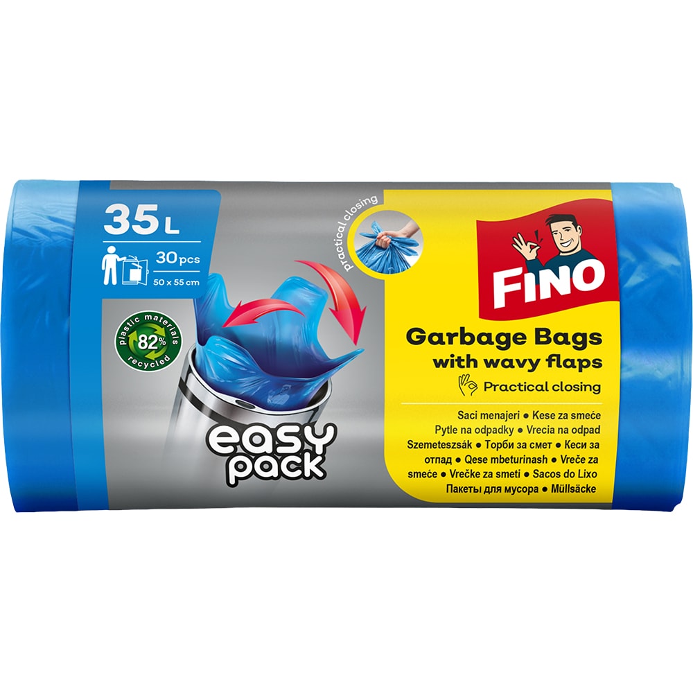 Saci menajeri FINO Easy Pack, 30 bucati, 35 l, albastru