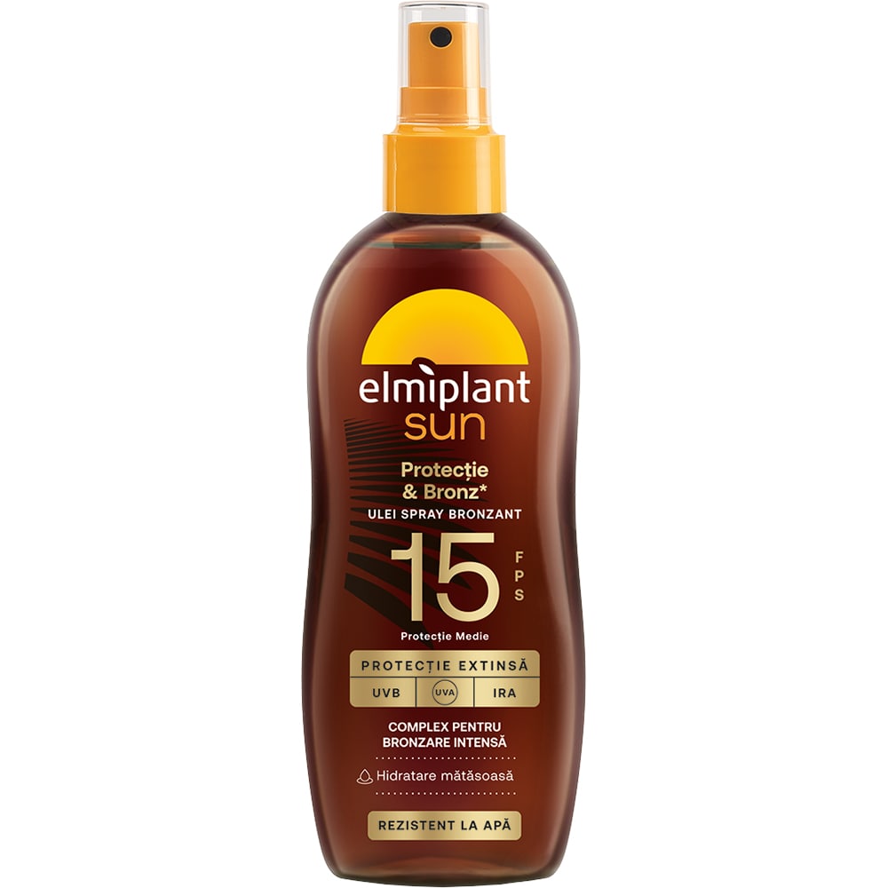 Ulei spray bronzant ELMIPLANT Sun, SPF 15, 150ml
