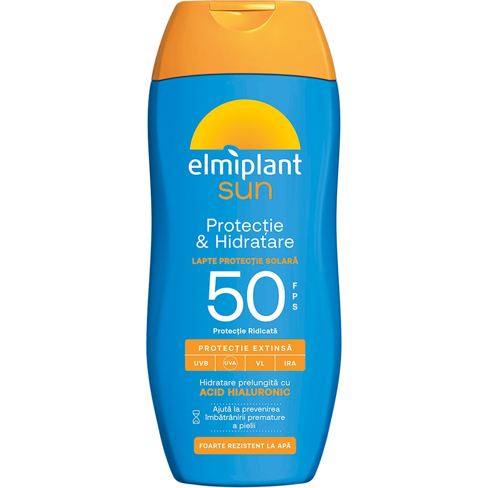 Lapte protectie solara ELMIPLANT Sun Protectie & Hidratare, SPF 50, 200ml