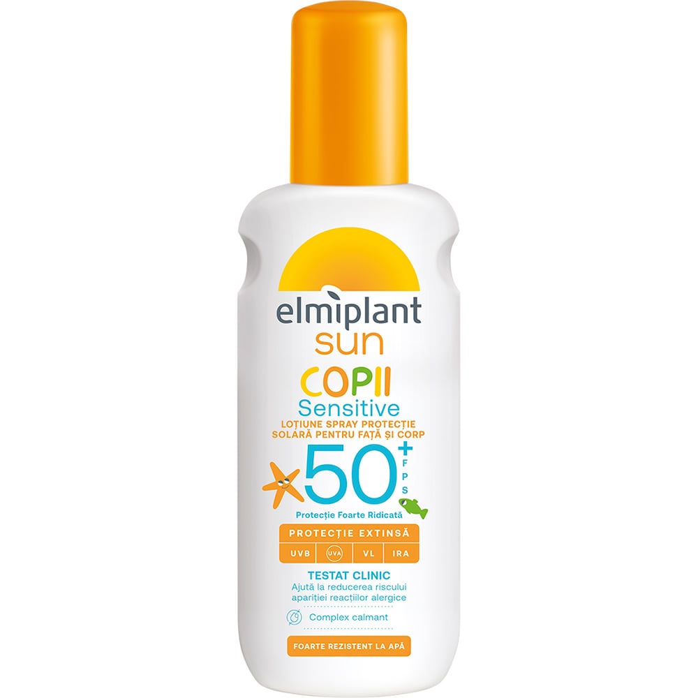 Lotiune spray protectie solara ELMIPLANT Sun Sensitive Copii, Sensitive, SPF 50, 200ml