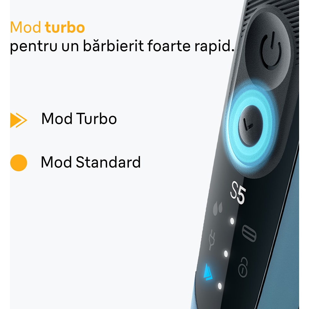 Aparat de ras BRAUN Series 5 52-A1000S, autonomie 50 min, albastru