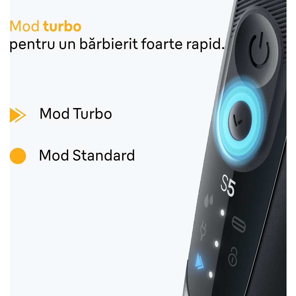 Aparat de ras BRAUN Series 5 52-B7000CC, acumulator, autonomie 50 min, negru