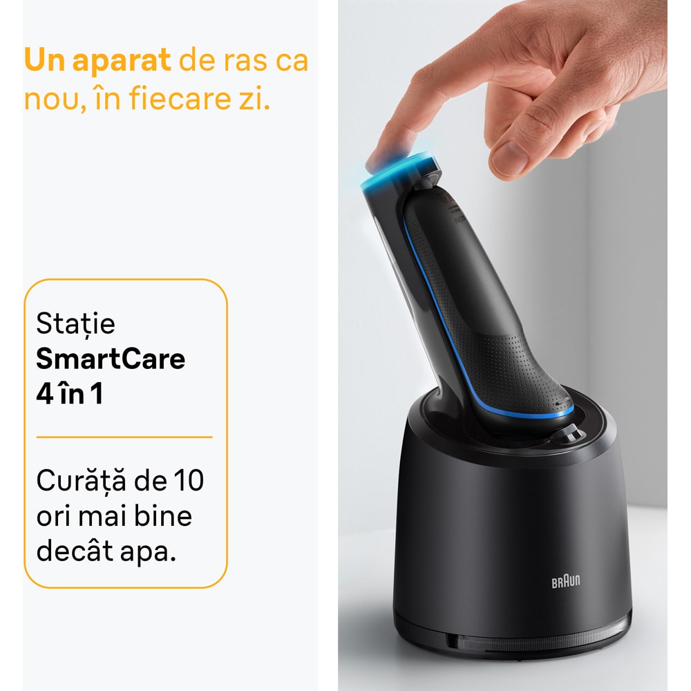 Aparat de ras BRAUN Series 5 52-B7000CC, acumulator, autonomie 50 min, negru