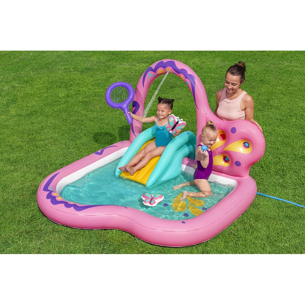 Centru de joaca gonflabil BESTWAY, 2 ani+, 180 x 180 x 117 cm, 163L, tematica fluture