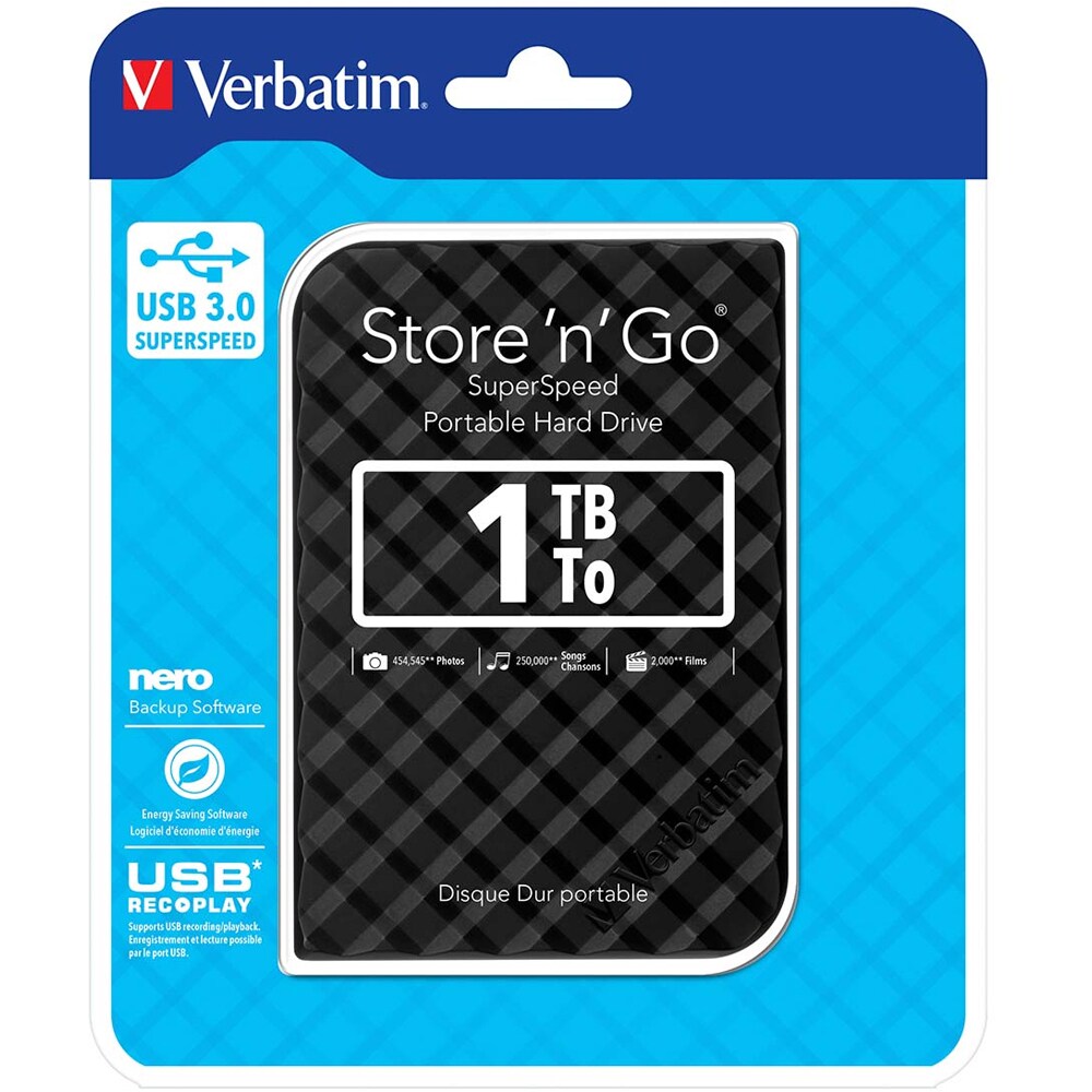 Hard Disk extern VERBATIM Store 'n' Go, 1TB, USB 3.0, negru
