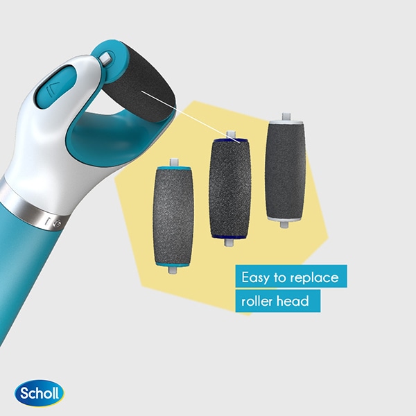 Pila electrica cu cristale de diamant SCHOLL Velvet Smooth Express Pedi, albastru