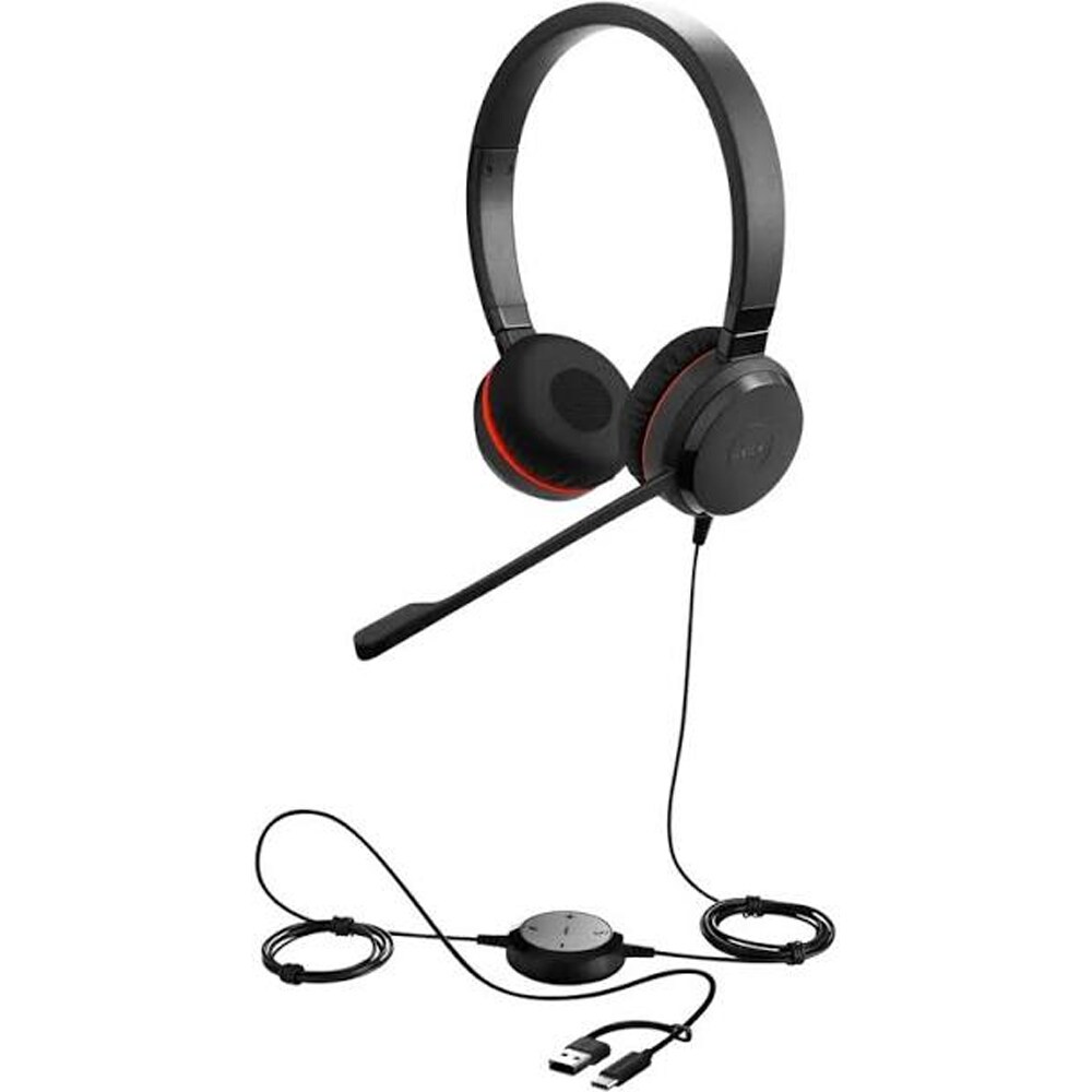 Casti teleconferinta JABRA Evolve 30 II MS, Stereo, Noise Cancelling, USB-A, USB-C, negru