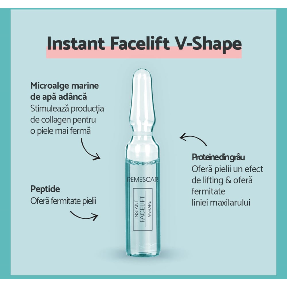 Tratament REMESCAR Instant Face Lift V-Shape, 5x2ml