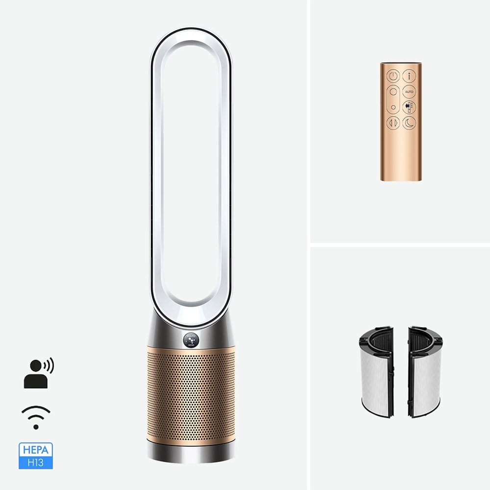 Purificator aer DYSON Purifier Cool PC2 TP12, 10 trepte viteza, Wi-Fi, Hepa, Telecomanda, alb/auriu