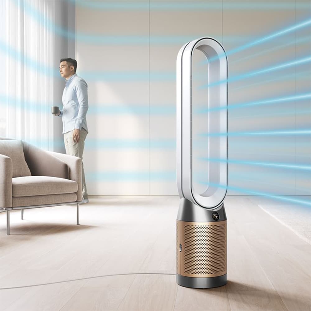 Purificator aer DYSON Purifier Cool PC2 TP12, 10 trepte viteza, Wi-Fi, Hepa, Telecomanda, alb/auriu