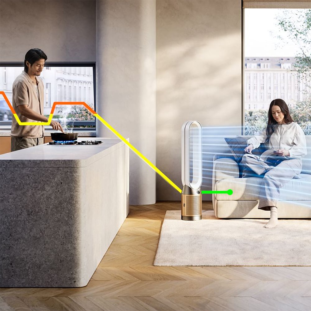 Purificator aer DYSON Purifier Cool PC2 TP12, 10 trepte viteza, Wi-Fi, Hepa, Telecomanda, alb/auriu