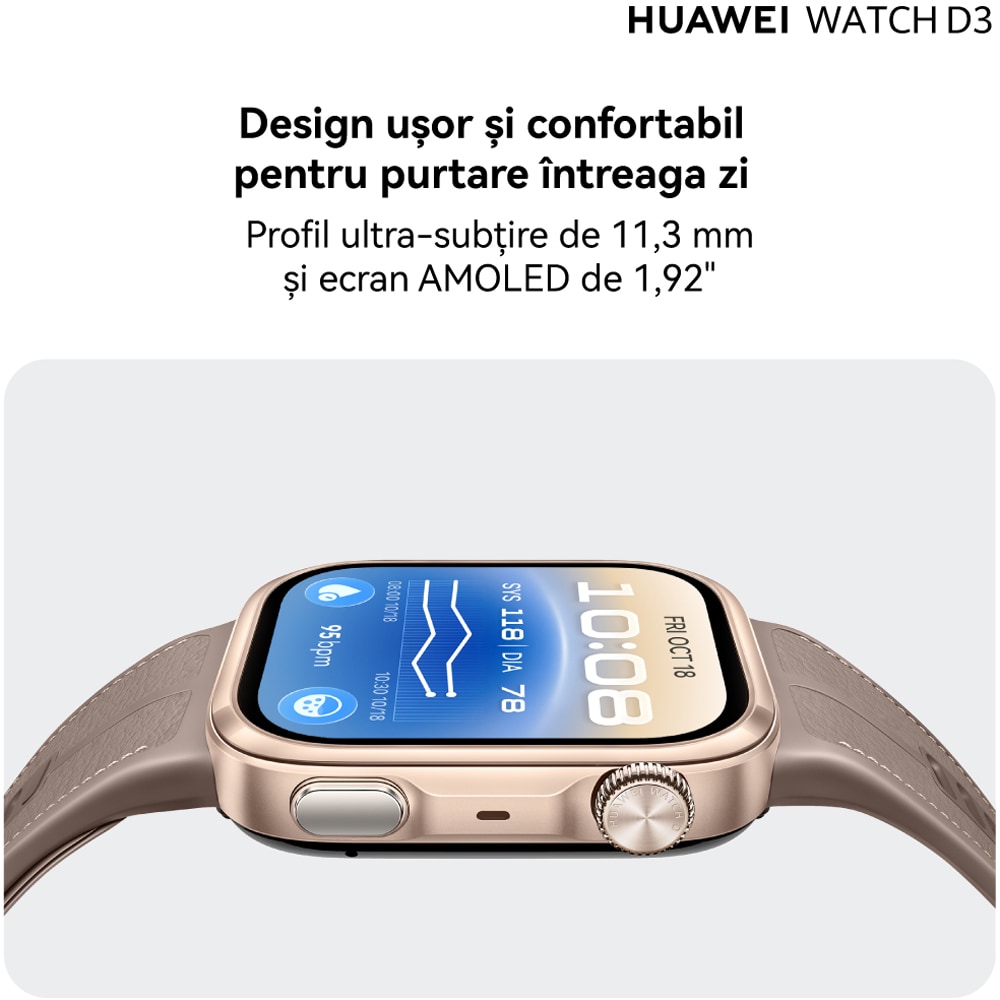 Smartwatch HUAWEI Watch D3, Android/iOS, Mocha Gold