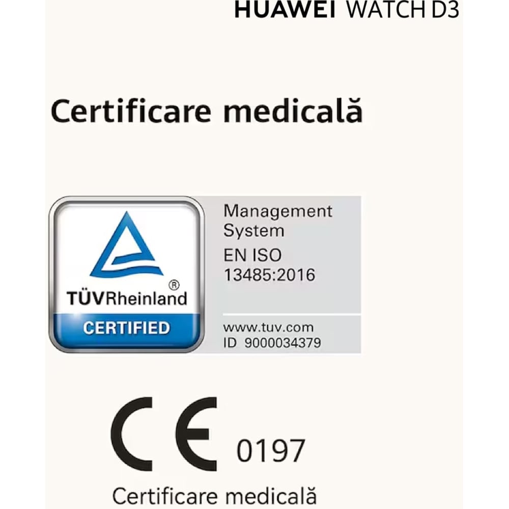 Smartwatch HUAWEI Watch D3, Android/iOS, Black