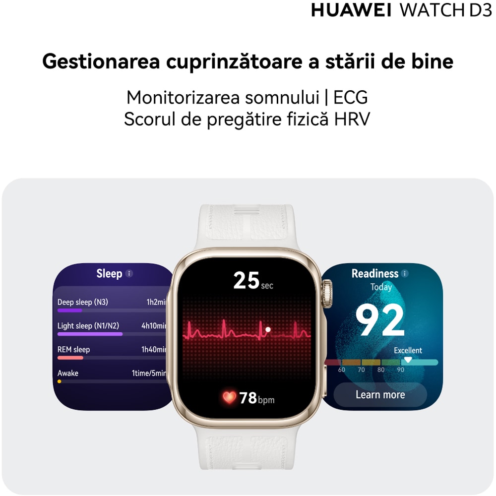 Smartwatch HUAWEI Watch D3, Android/iOS, Black