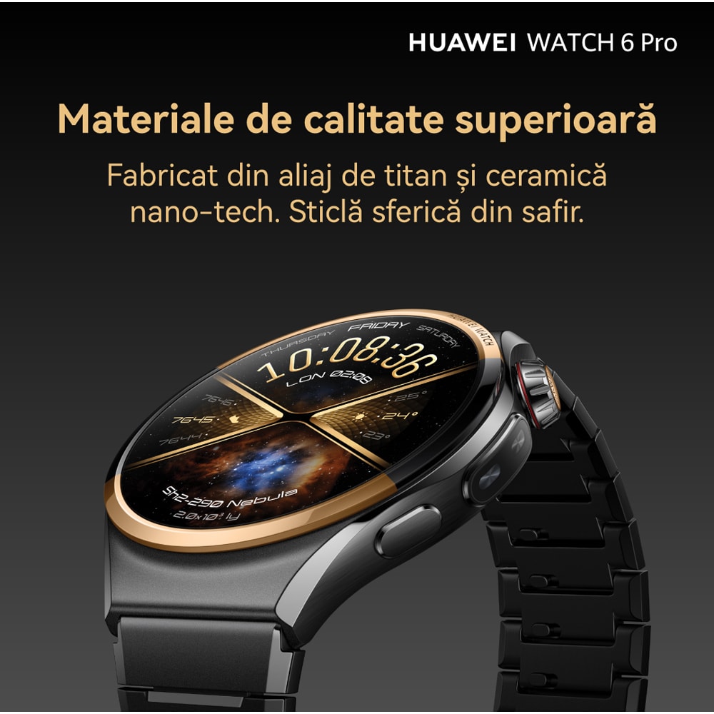 Smartwatch HUAWEI Watch 6 Pro Space Edition, 46mm, LTE, Wi-Fi, Android/iOS, Black