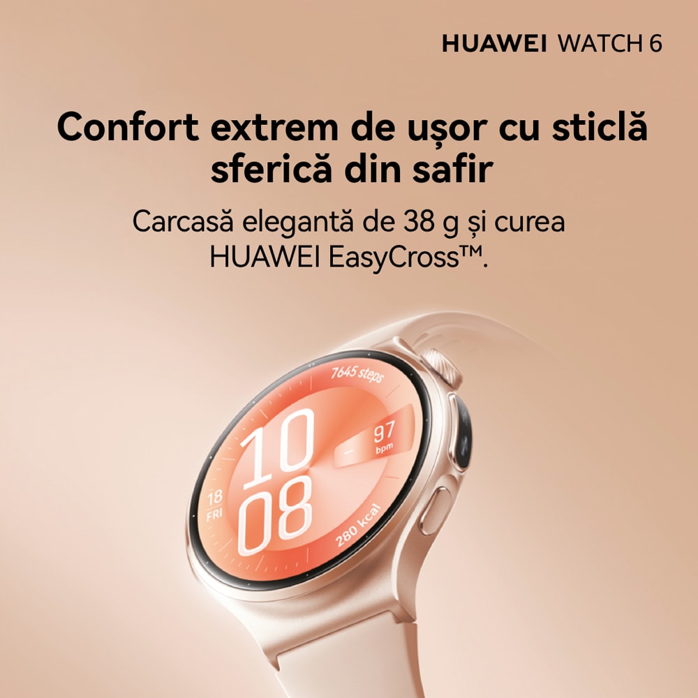 Smartwatch HUAWEI Watch 6, 42mm, LTE, Wi-Fi, Android/iOS, Gold