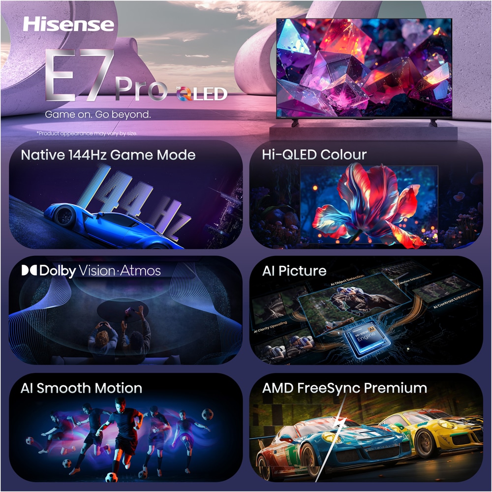 Televizor HI-QLED Smart HISENSE 55E7S PRO, Ultra HD 4K, HDR, 139cm