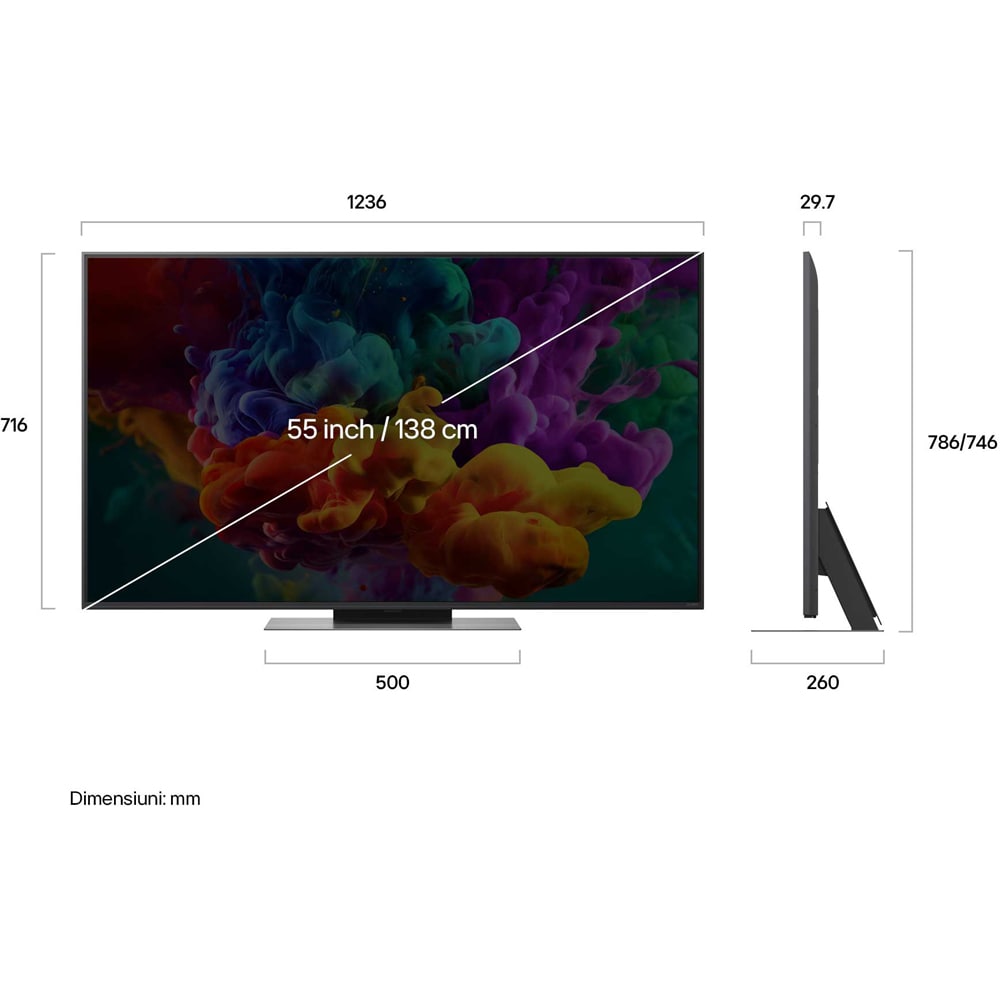 Televizor QNED evo Mini LED LG 55QNED87B3A, Ultra HD 4K, 138 cm