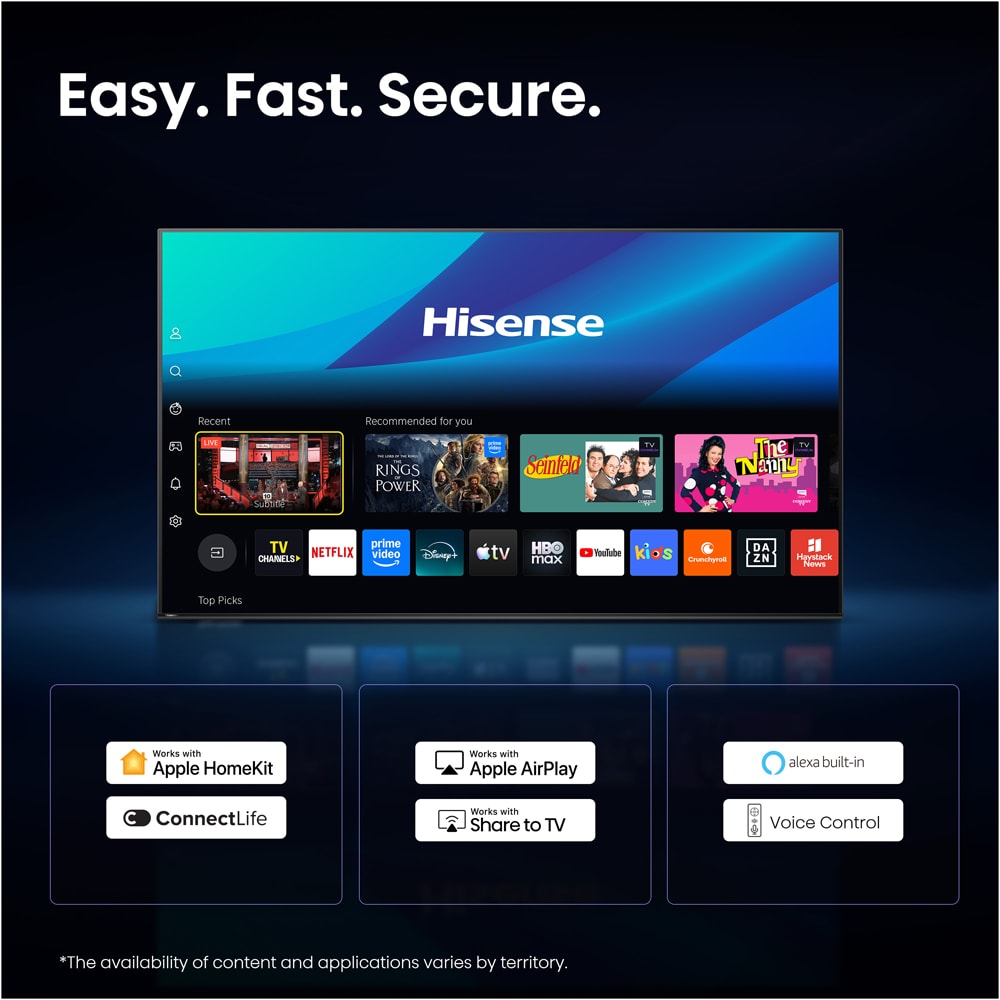 Televizor Mini-LED ULED Smart HISENSE 55U7S, Ultra HD 4K, HDR, 139cm
