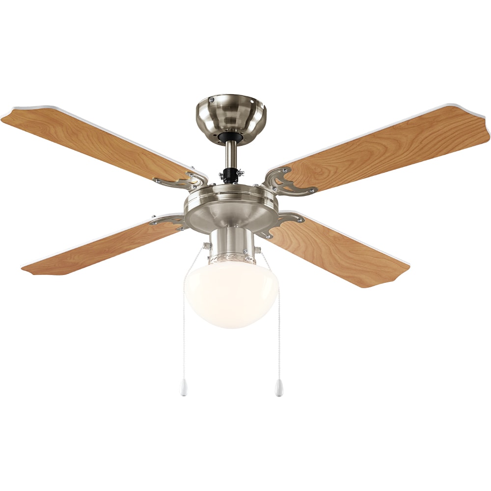 Plafoniera cu ventilator EGLO, E27, 4.9W, 470 lm, IP20, nichel