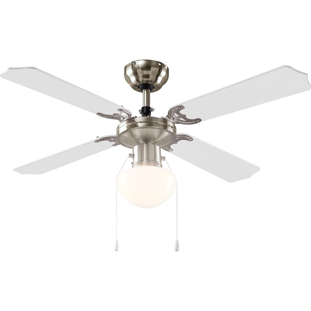 Plafoniera cu ventilator EGLO, E27, 4.9W, 470 lm, IP20, nichel