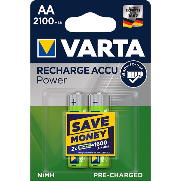 Acumulatori VARTA ACCAA2100B2, AA, 2100 mAh, 2 bucati