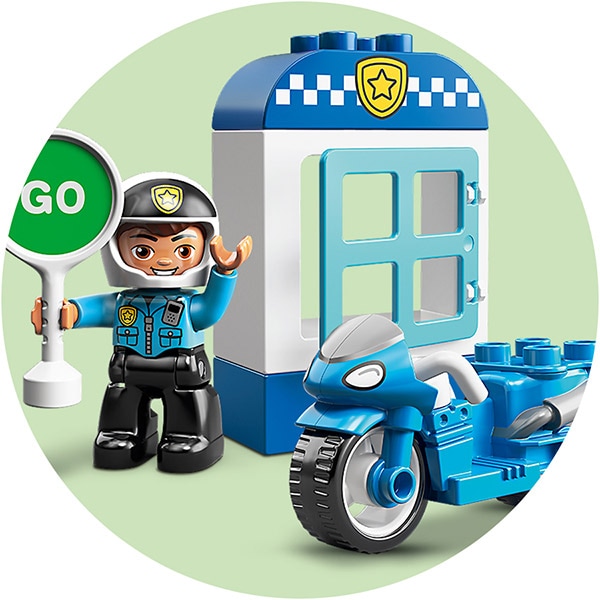 LEGO DUPLO: Motocicleta de politie 10900, 2 ani+, 8 piese