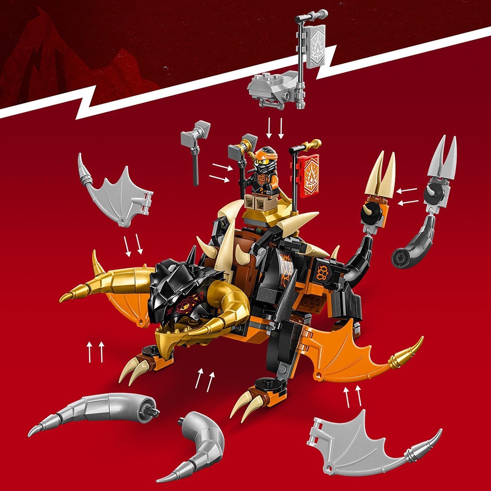 LEGO Ninjago: Dragonul de pamant EVO al lui Cole 71782, 7 ani+, 285 piese