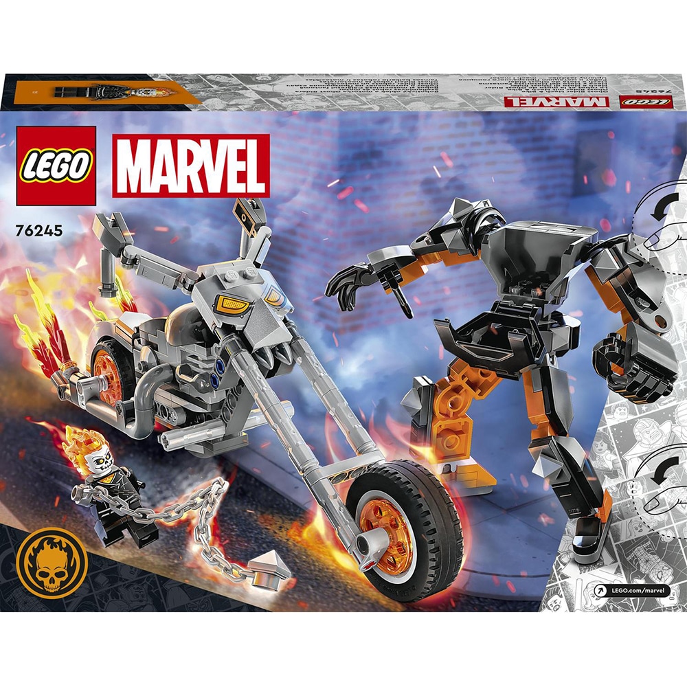 LEGO Marvel: Robot si motocicleta Calaretul fantoma 76245, 7 ani+, 264 piese