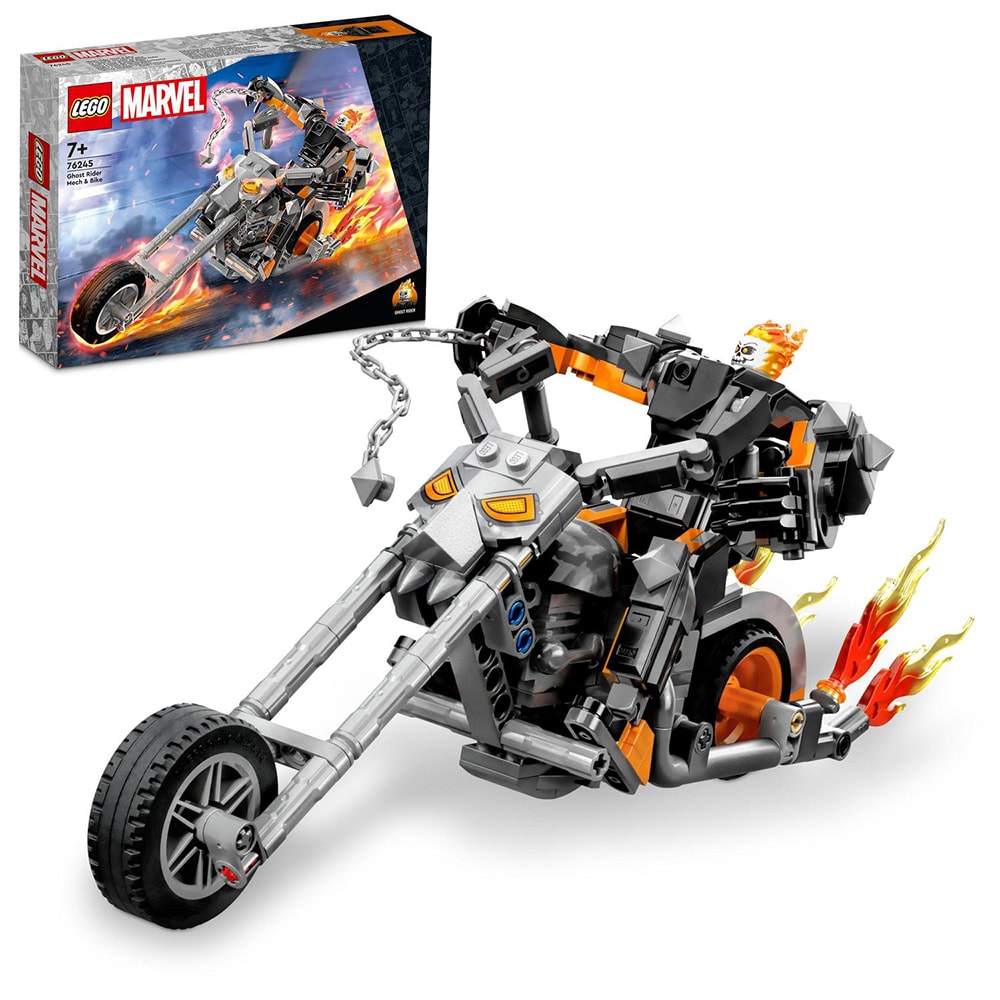 LEGO Marvel: Robot si motocicleta Calaretul fantoma 76245, 7 ani+, 264 piese