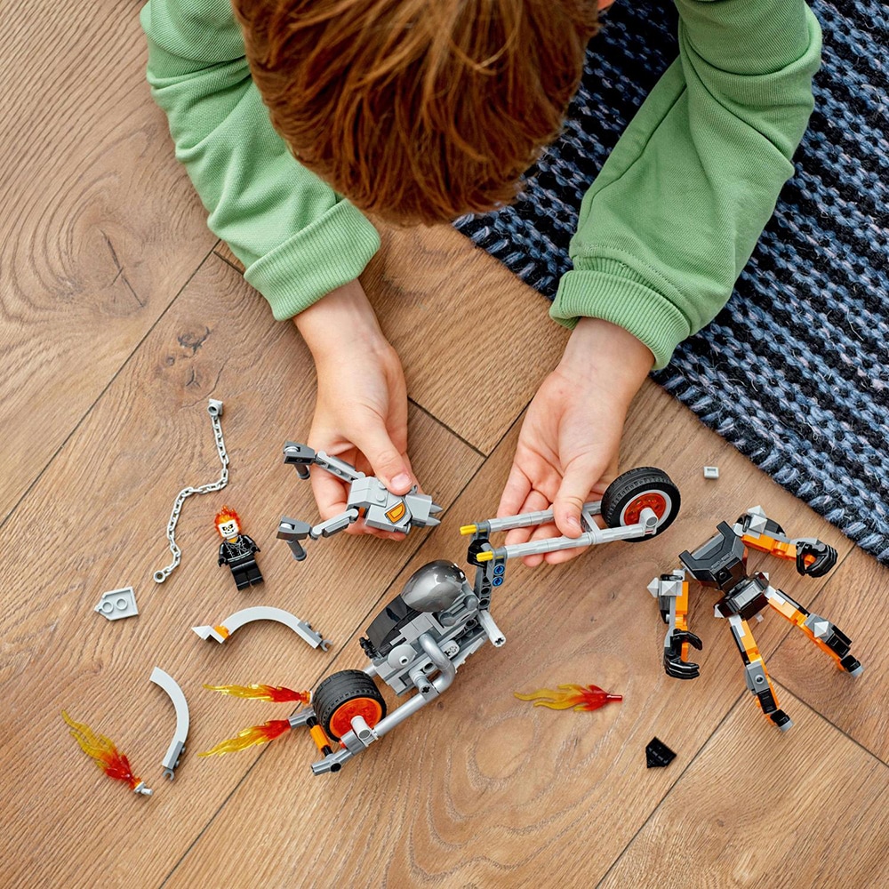 LEGO Marvel: Robot si motocicleta Calaretul fantoma 76245, 7 ani+, 264 piese